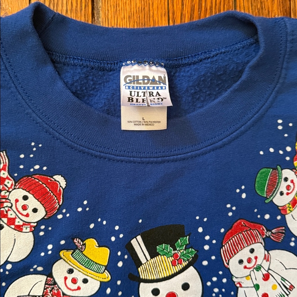 90’s Snowman Christmas Vintage Crewneck Sweater - Picture 3 of 12